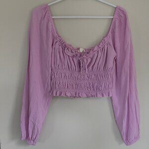 Pink Milk Maid Style Blouse - Size L